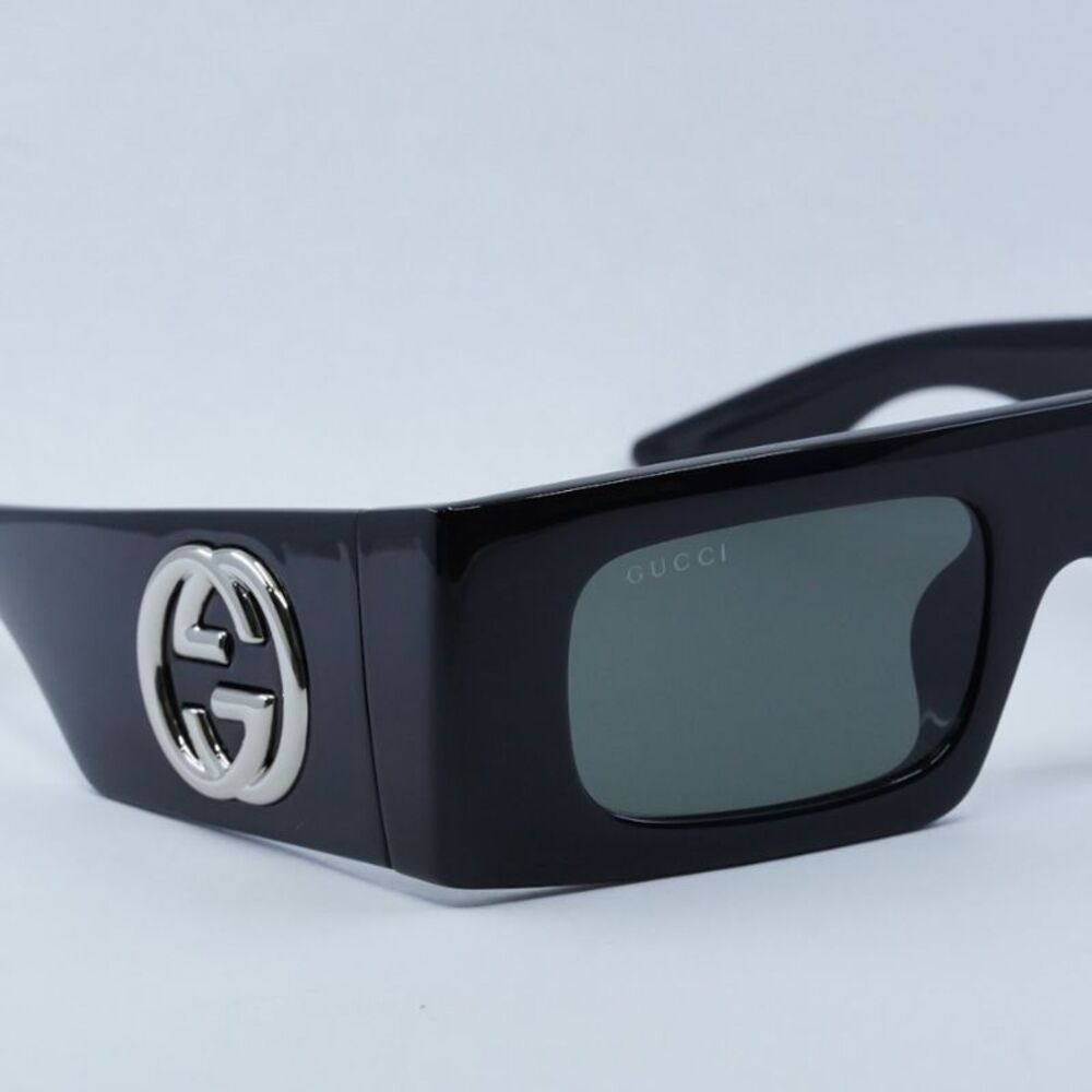 Gucci Sunglasses Rectangle Full Rim, Black Frame and Grey Lens GG1646S001 - Picture 2 of 2